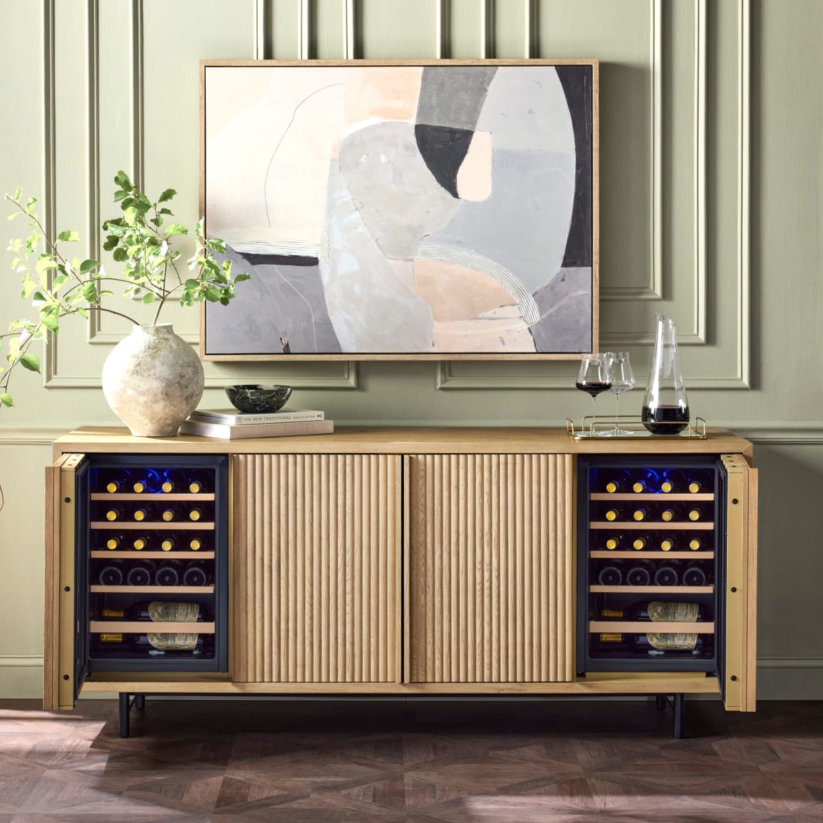 Touraine Reeded Sideboard With Integrated Cooling