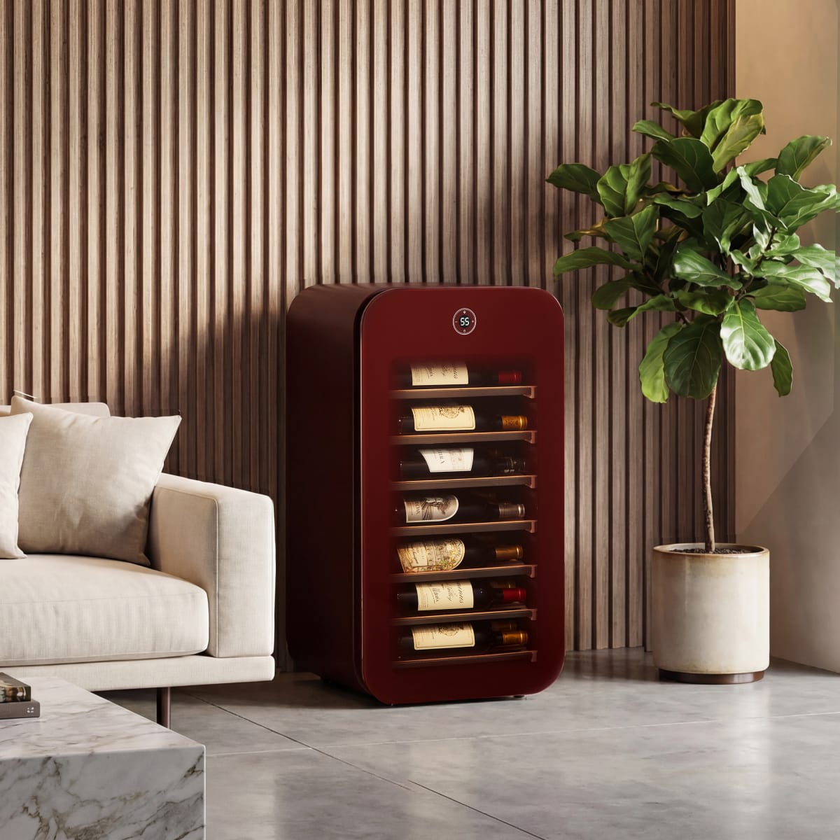 Wine Enthusiast Swirl 22-Bottle Frameless Glass Wine Refrigerator
