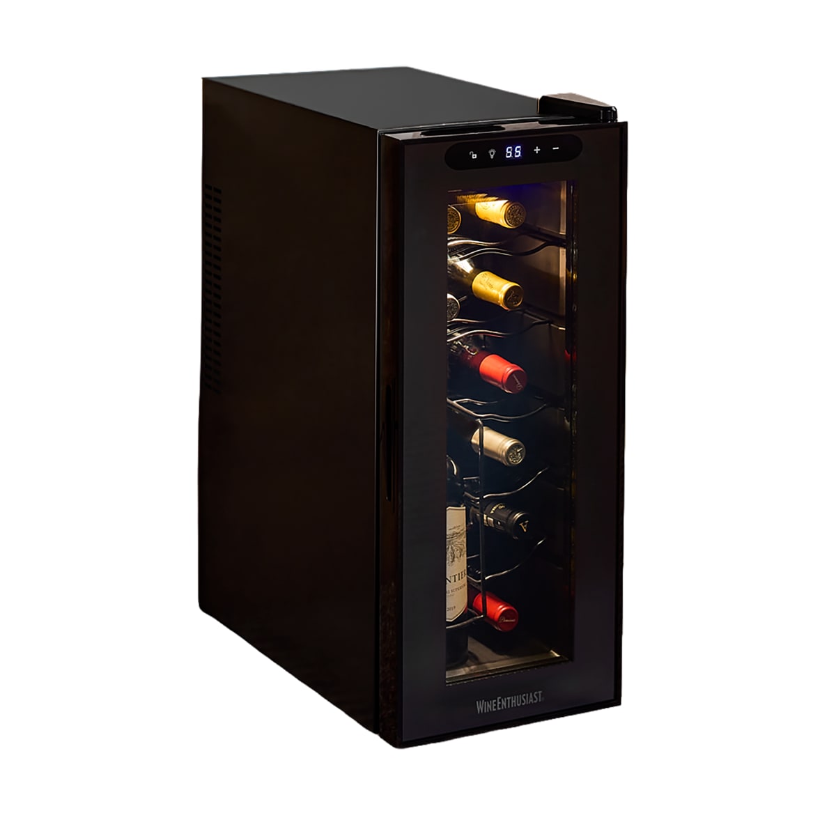 Wine Enthusiast 12-Bottle Slimline Wine Refrigerator with Upright Bottle Storage