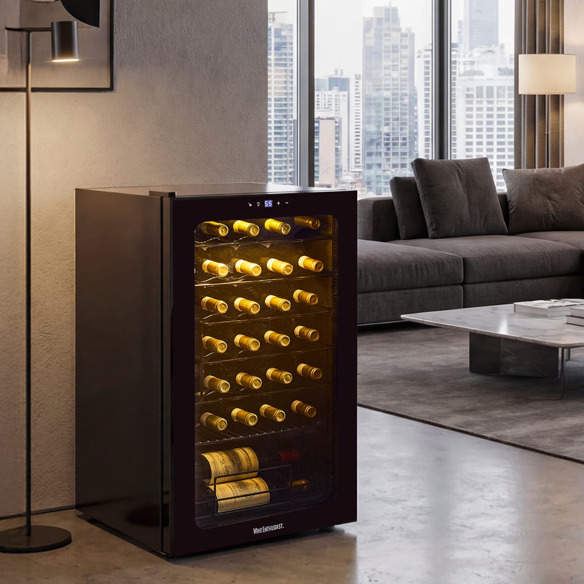 33-Bottle Signature Wine Refrigerator with Upright Bottle&nbsp;Storage&nbsp;›