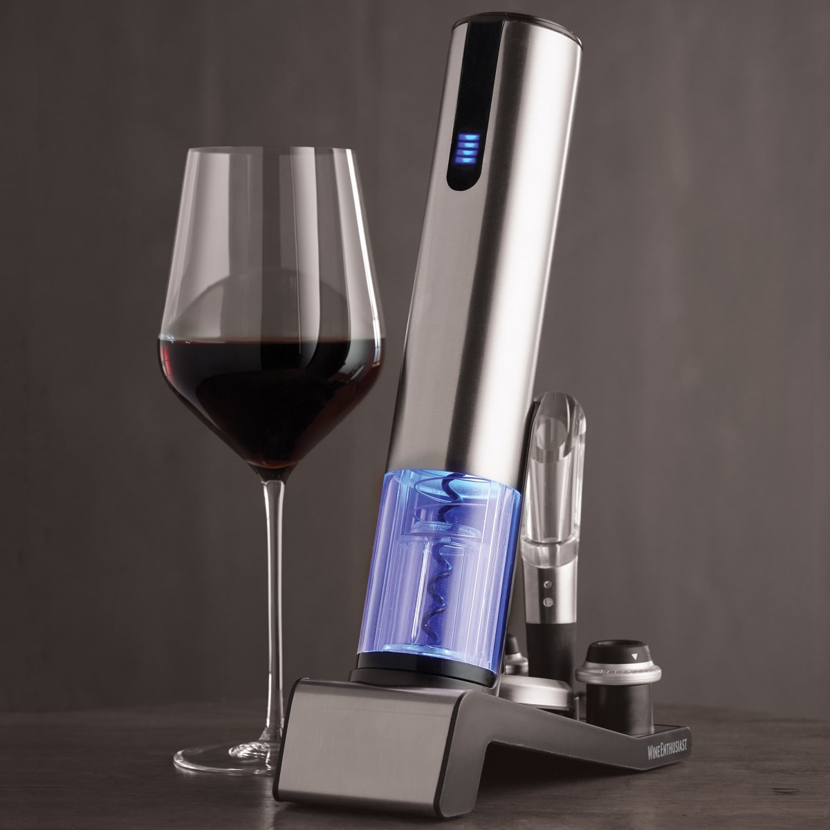 Electric Blue 1 Automatic Wine Opener & Preserver Set - Not Personalized