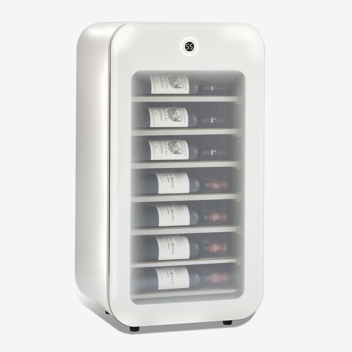 Image of 22-Bottle Frameless Glass Wine Refrigerator - Black by Wine Enthusiast