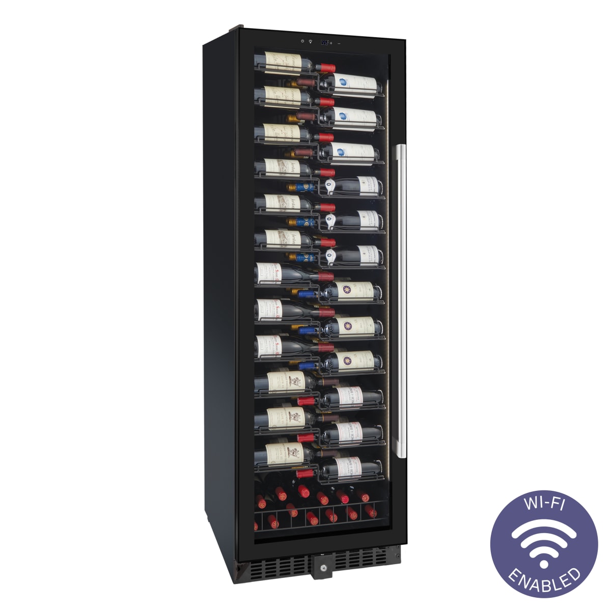 Image of Vino View L 155 Smart Wi-Fi Single Zone Wine Cellar, Stainless Steel Glass Door, Left Hinge by Wine Enthusiast