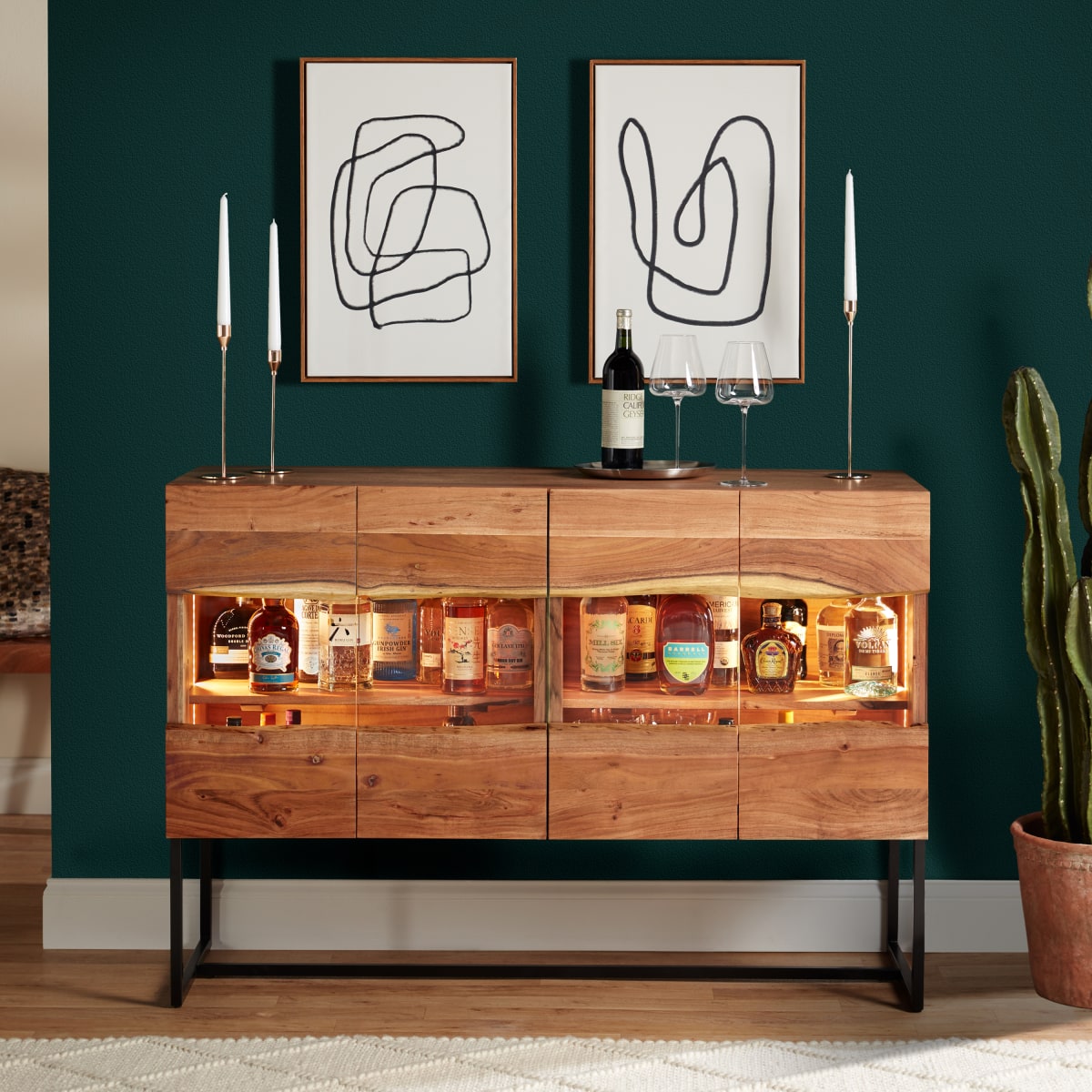 Image of Navarra Acacia Wood Spirits Console by Wine Enthusiast Image of Navarra Acacia Wood Spirits Console by Wine Enthusiast