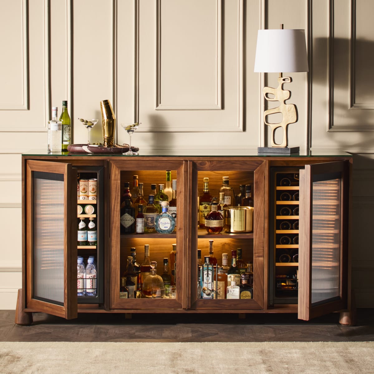 Ruskin Sideboard With Integrated Wine and Beverage Refrigerators Ruskin Sideboard With Integrated Wine and Beverage Refrigerators