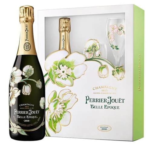 Perrier Jouet 2011 Belle Epoque Brut Champagne Gift Set w / Two