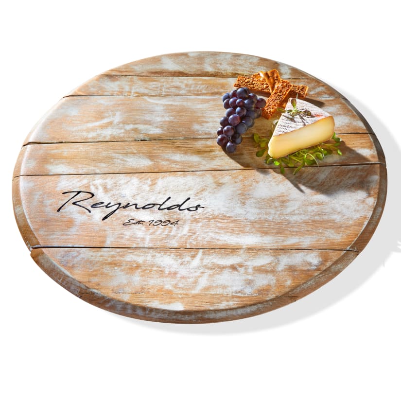 Personalized Whitewashed Barrel Head Lazy Susan - Thumbnail 2