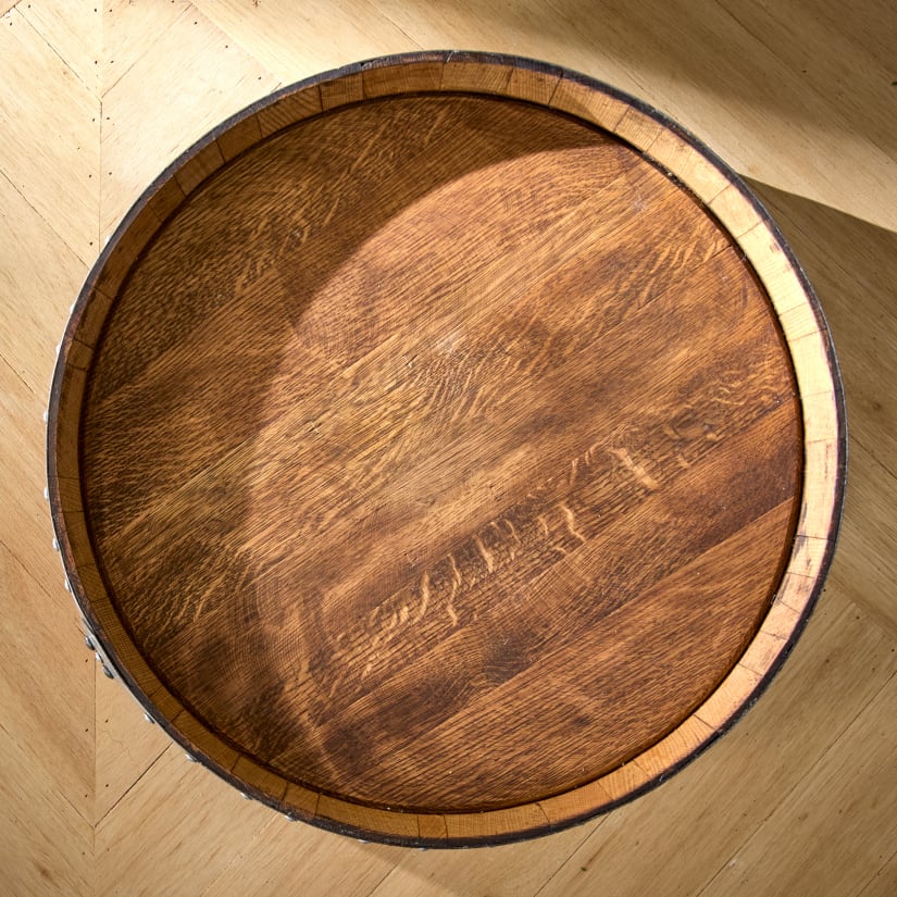 Wine Enthusiast Reclaimed Napa Valley Barrel Head Lazy Susan - Thumbnail 5