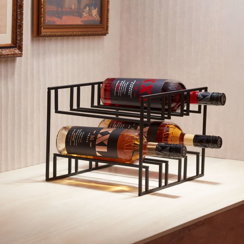 Steel 6-Bottle Tabletop Wine Rack