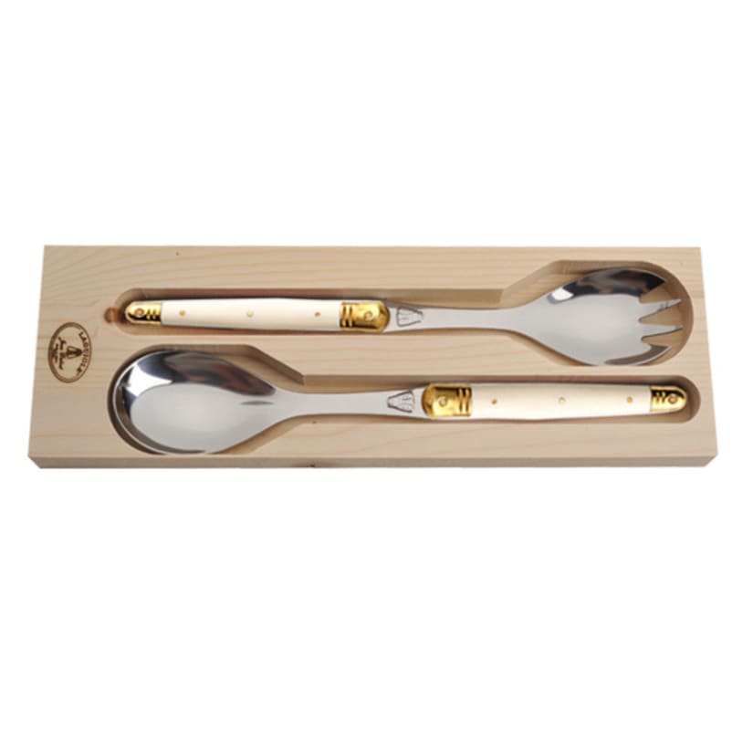 Jean Dubost Laguiole Salad Servers - Ivory
