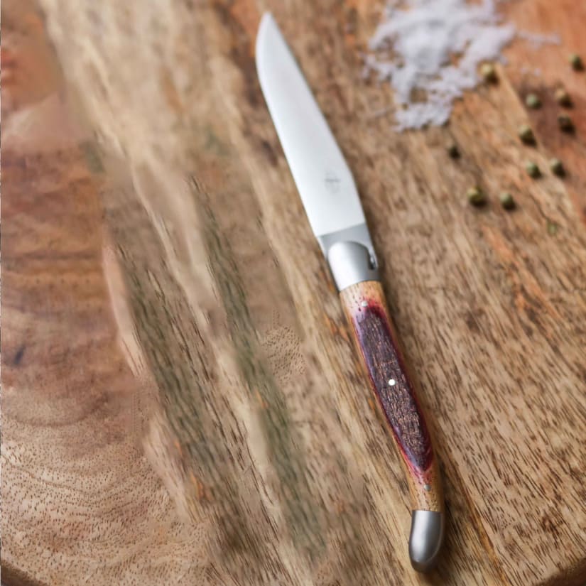 Forge de Laguiole Table Knives Reclaimed Oak Barrel Handles