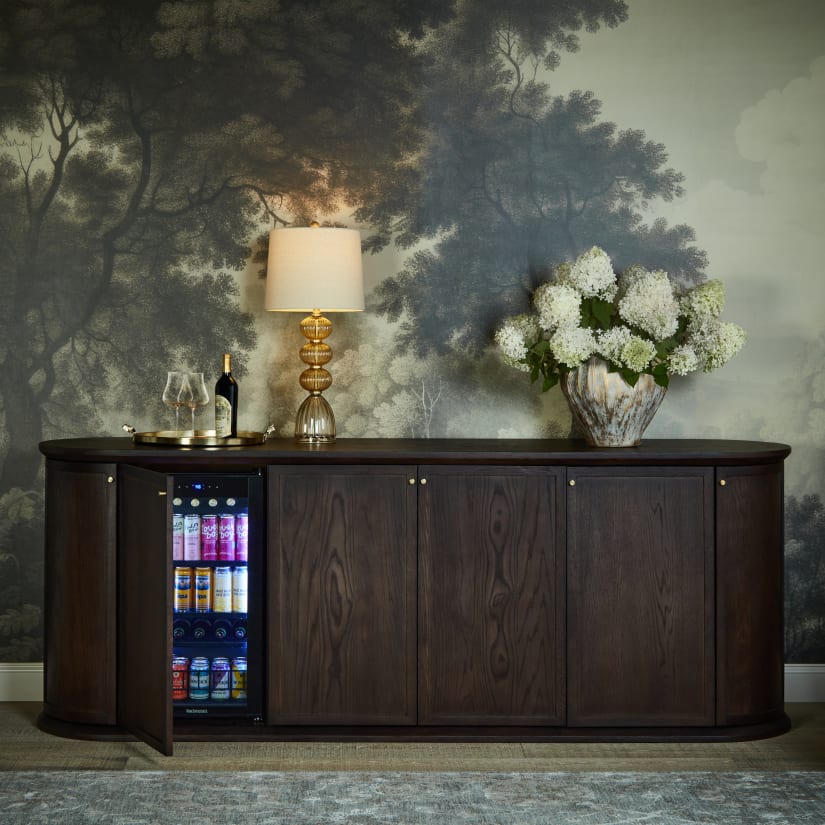 Provence Sideboard with Beverage Center (Antiqued Brown)
