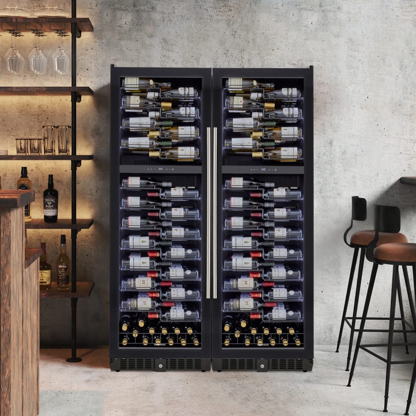 Wine Enthusiast VinoView Double L 290 Smart Wi-Fi Dual Zone Wine Cellar