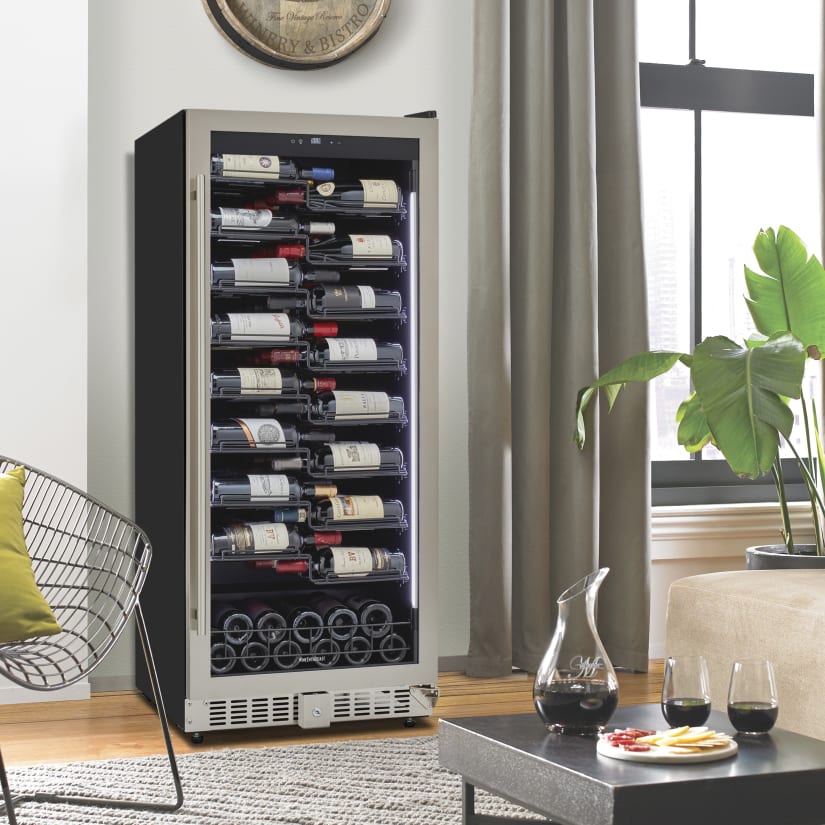 Wine Enthusiast VinoView M 90 Smart Wi-Fi Wine Cellar, Stainless