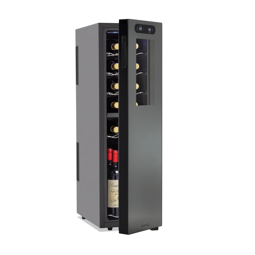 Wine Enthusiast 18-Bottle Slimline Dual Zone Wine Cooler with Upright Bottle Storage