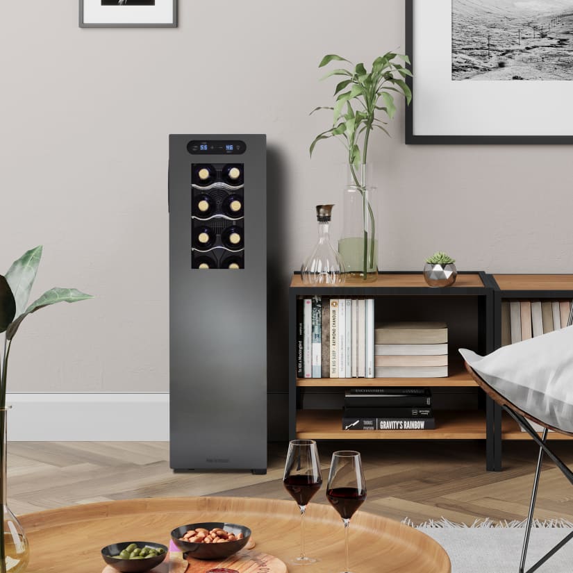 Wine Enthusiast 18-Bottle Slimline Dual Zone Wine Cooler with Upright Bottle Storage