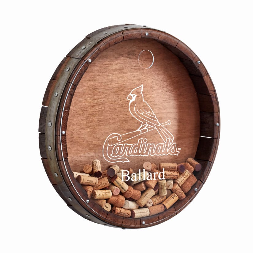 Personalized MLB Reclaimed 4-inch Deep Wine Barrel Head Cork Catcher