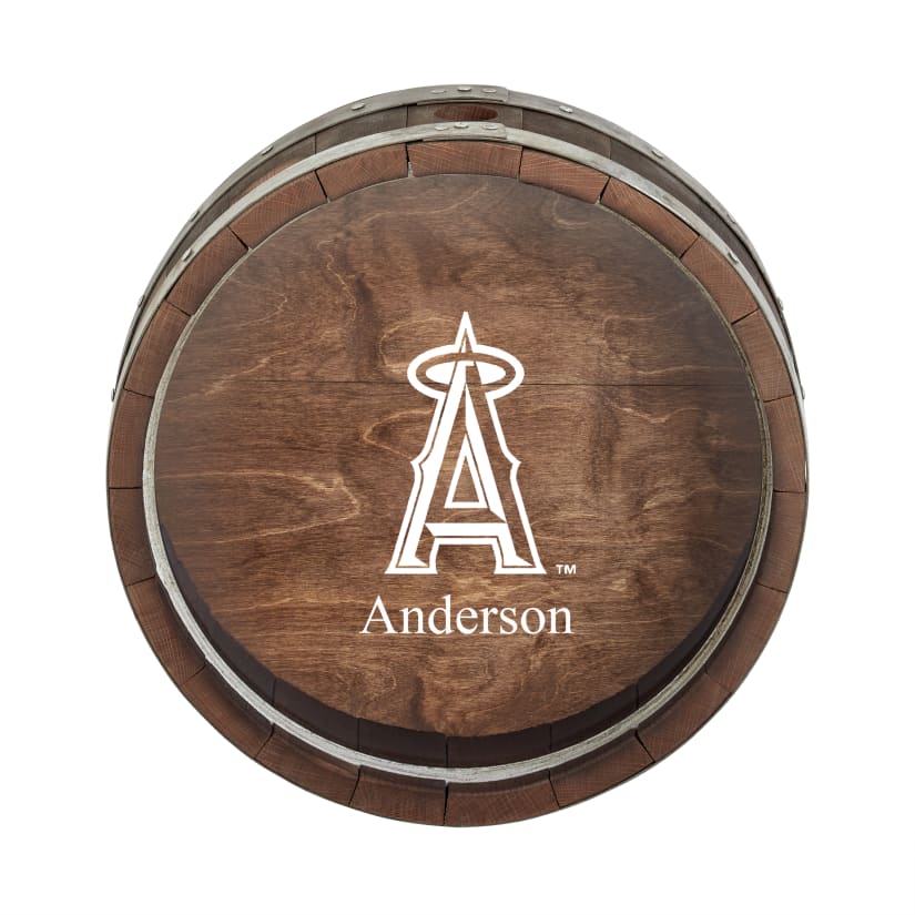 Personalized MLB Reclaimed 7-inch Deep Wine Barrel Head Cork Catcher