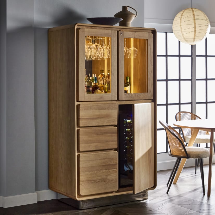 Clare Bar Cabinet with 18 Bottle Fridge