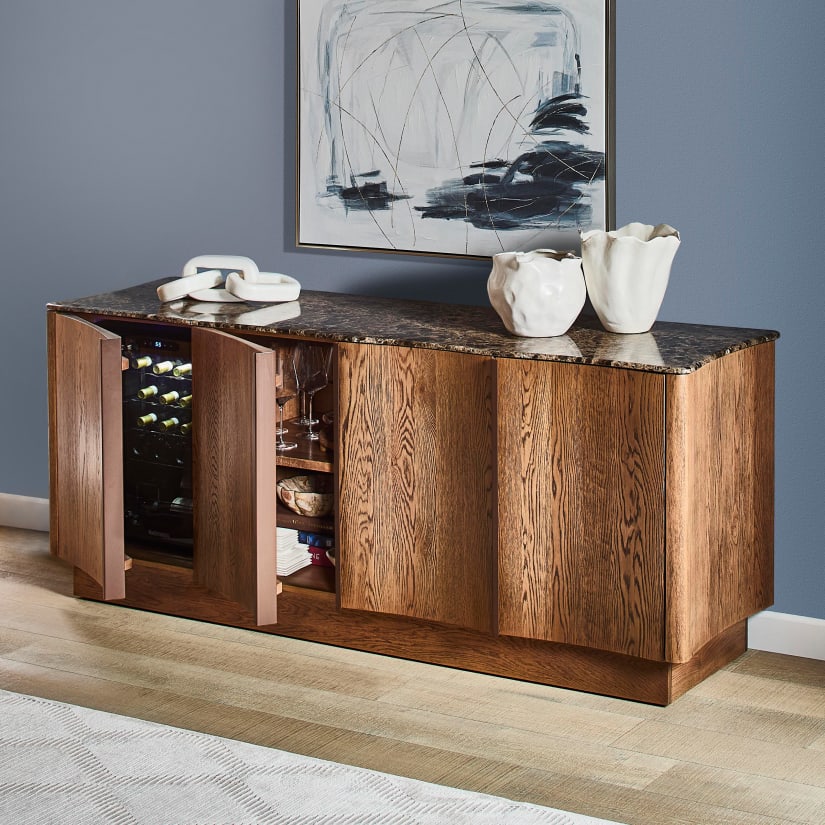 Benard Sideboard with One 20 Bottle Wine Cellar
