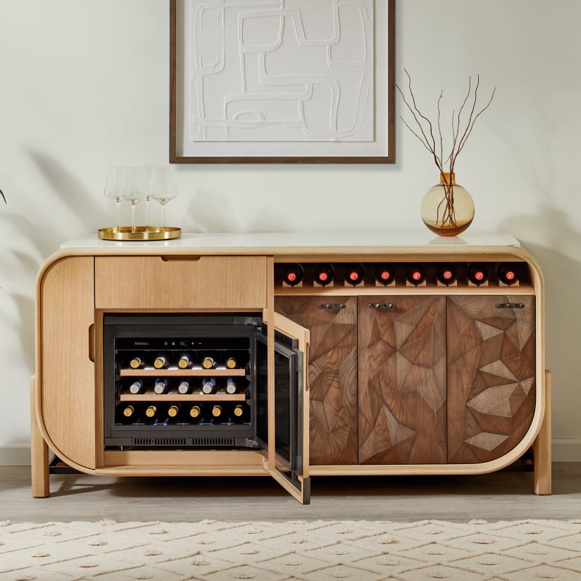 Ruskin Sideboard With Integrated Wine and Beverage Refrigerators