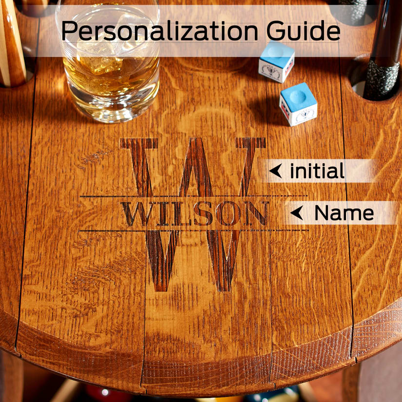 Non Personalized Reclaimed Wine Barrel Pool Cue Rack (Pine Finish)