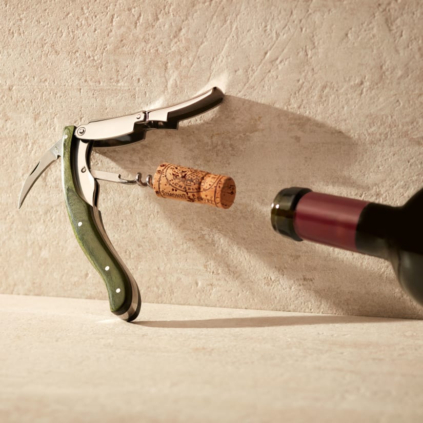 Wine Enthusiast Green Pakkawood Double Hinged Executive Corkscrew-Not Personalized
