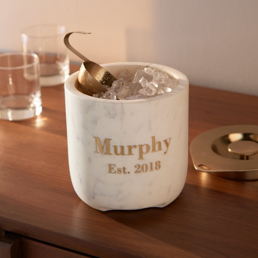 Cova Marble & Brass Ice Bucket Set