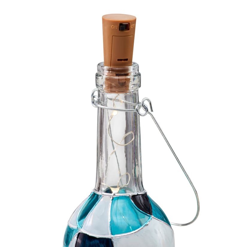 Wine Enthusiast Mosaic Wine Bottle Lanterns - Thumbnail 4