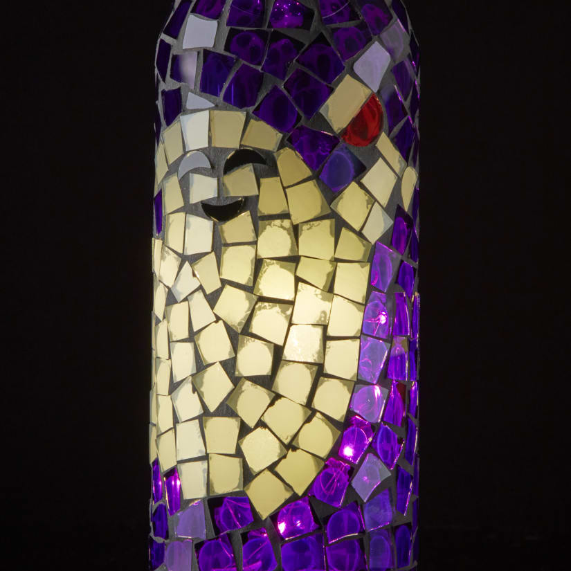 Wine Enthusiast Mosaic Wine Bottle Lanterns - Thumbnail 4