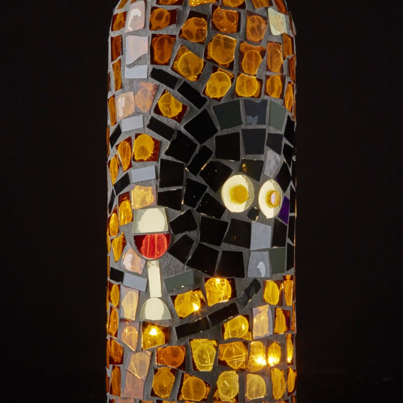 Wine Enthusiast Mosaic Wine Bottle Lanterns - Thumbnail 5