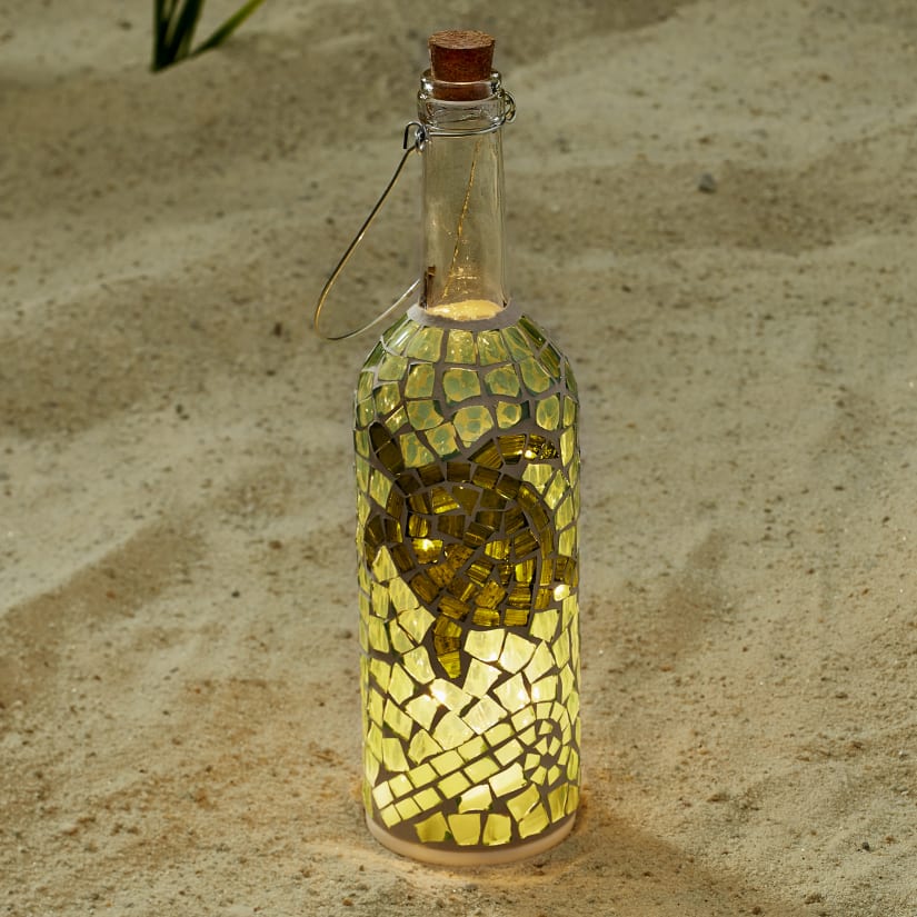Wine Enthusiast Ocean Mosaics Wine Bottle Lanterns - Thumbnail 4