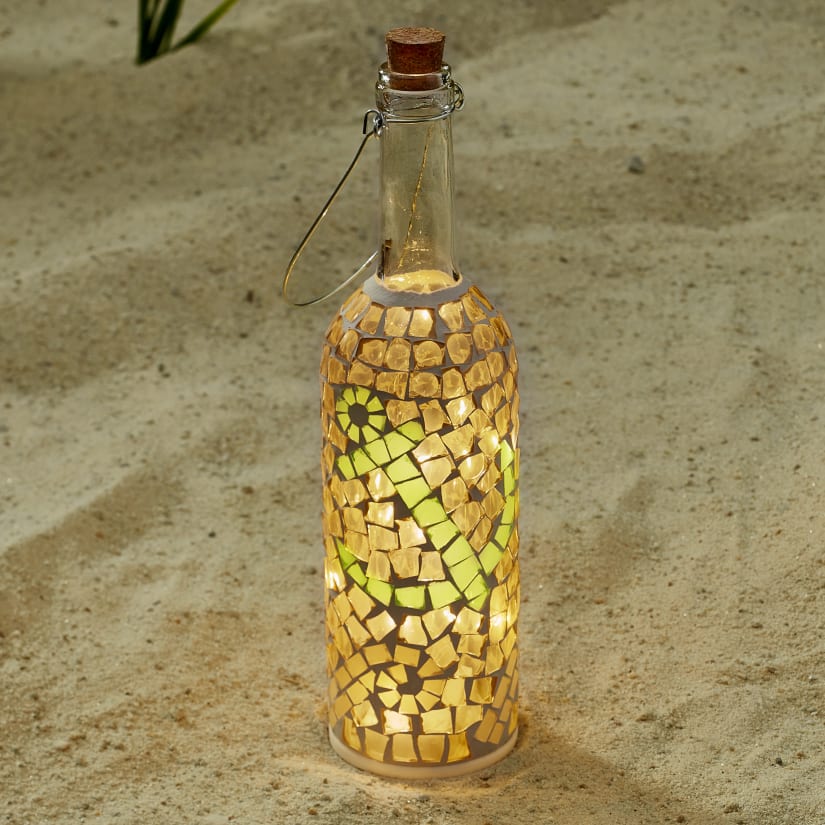 Wine Enthusiast Ocean Mosaics Wine Bottle Lanterns - Thumbnail 3