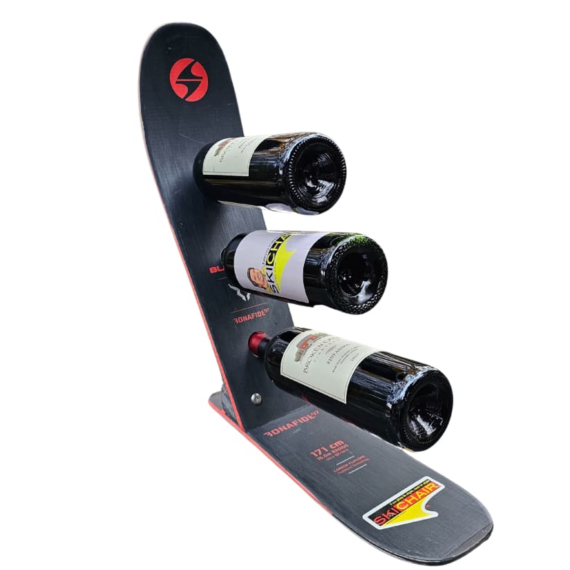3 Bottle Snow Ski Wine Rack Black
