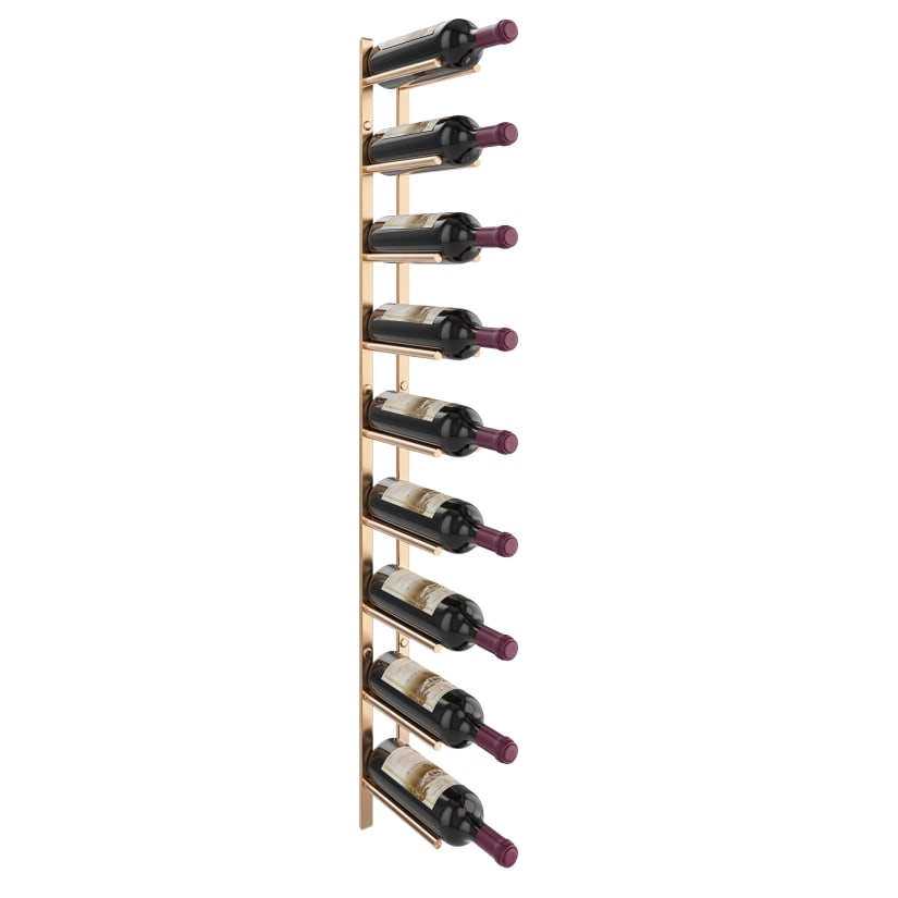 Vino Rails Flex Wall Mounted Metal Wine Rack System (9 bottles, Golden ...