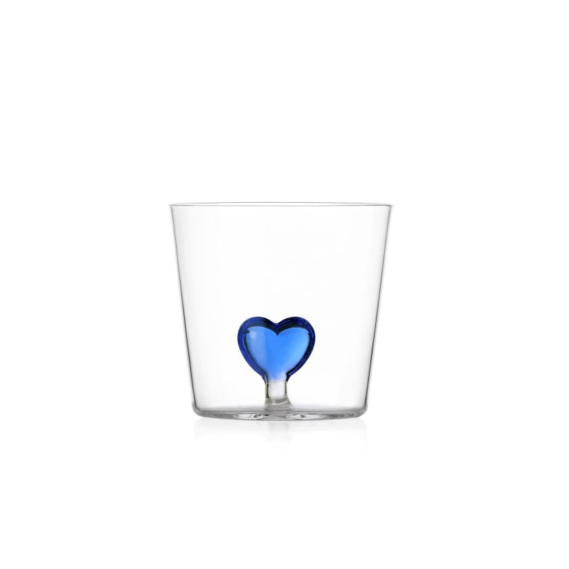 Ichendorf Milano Cuore Heart Glass Tumbler - Blue