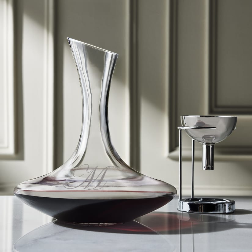 Personalized Vivid Decanter & Aerating Funnel Set - Script Initial