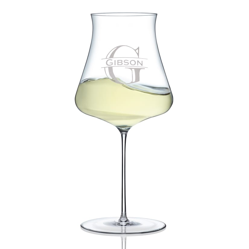 Personalized Wine Enthusiast Somm Universal Wine Glass (Set of 2) - Single Initial with Name