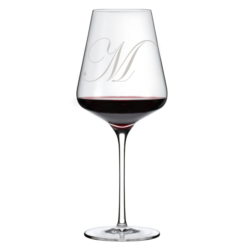 Personalized Wine Enthusiast Vienna Break-Resistant Pinot Noir Single Wine Glass- Single Initial