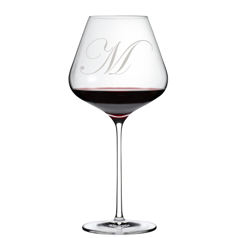 Personalized Wine Enthusiast Vienna Break-Resistant Pinot Noir Single Wine Glass- Single Initial