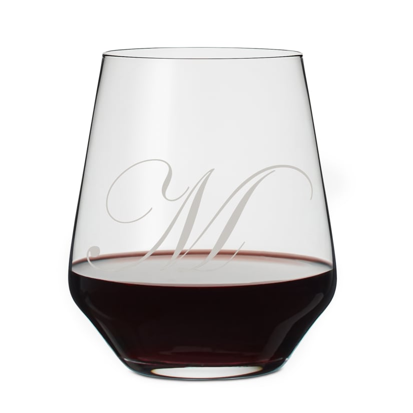 Personalized Wine Enthusiast Vienna Break-Resistant Pinot Noir Single Wine Glass- Single Initial
