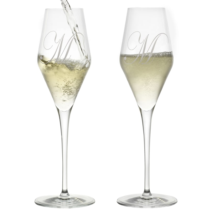 Personalized Wine Enthusiast Vienna Break-Resistant Champagne Glasses (Set of 6)