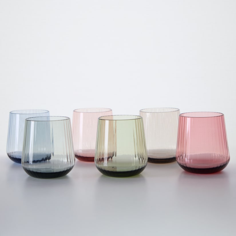 Wine Enthusiast Brilliance! Shatterproof Tritan Fluted Recycled Stemless Wine  Glasses