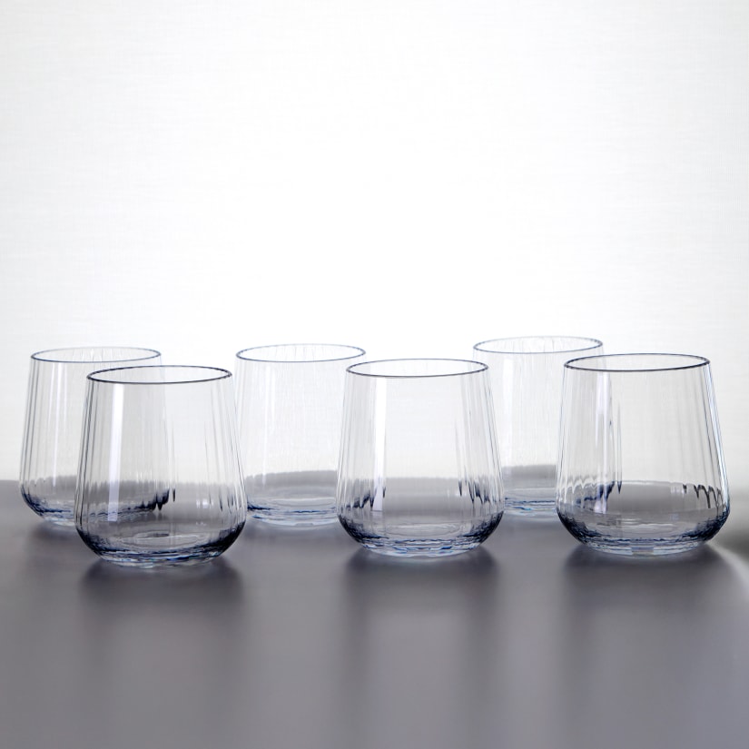 Wine Enthusiast Brilliance! Shatterproof Tritan Fluted Recycled Stemless Wine  Glasses (Set of 6) - Clear