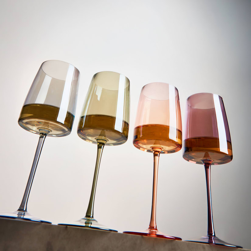 Wine Enthusiast Lustre Colored Wine Glasses