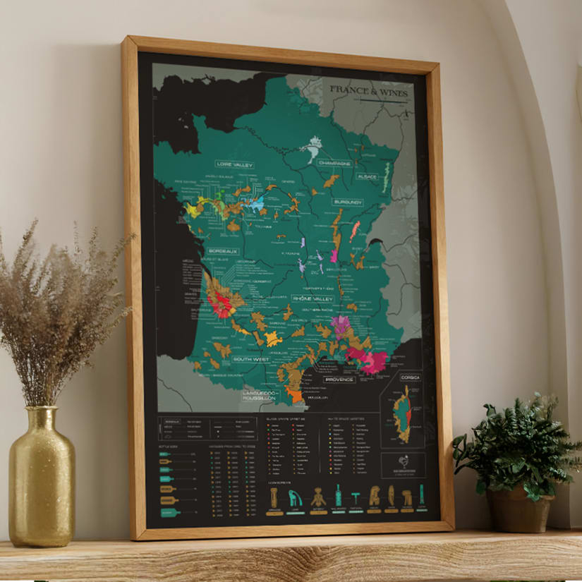 Scratch-Off Wine Map - France Edition