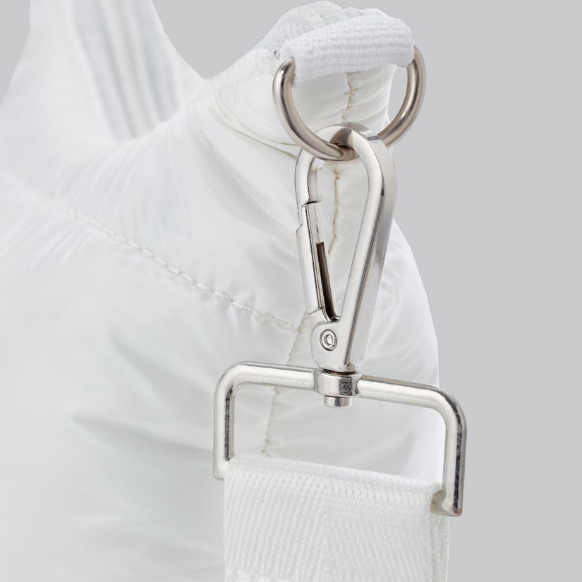 Wine Enthusiast Crossbody Insulated Puffer Wine Bag - White