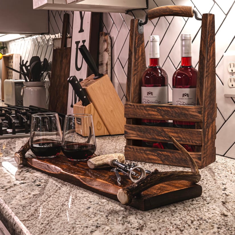 Bottle Holder Bottle Wine Carrier Twine Antique Wooden Decorative