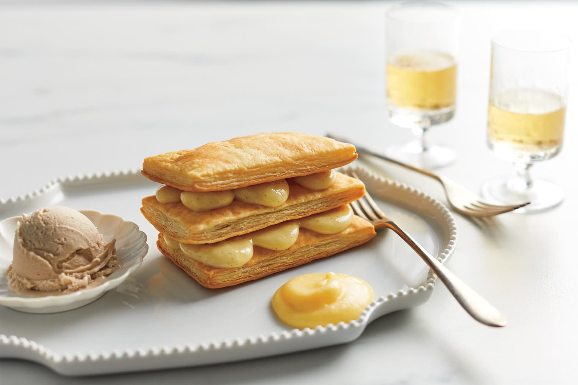 Ginger-Citrus Mille- Feuille with Earl Grey Ice Cream | Wine Enthusiast