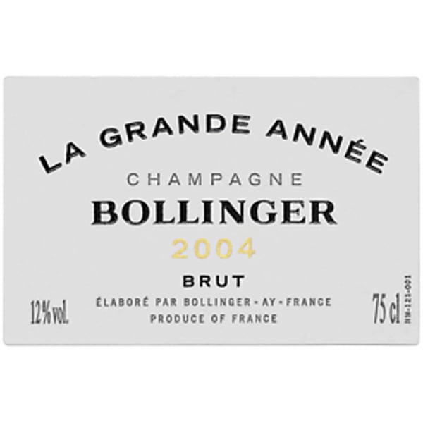 Bollinger 2004 La Grande Année Brut (Champagne) Rating and Review